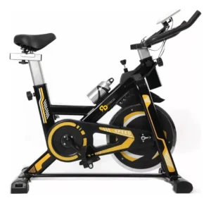 Bicicleta Ergométrica Preta/Amarela 13kg De Inércia RB Fitness É Boa