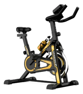 Bicicleta Ergométrica Spinning 8kg Amarelo Fitness Cardio É Bom
