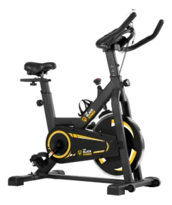 Bicicleta Ergométrica Para Spinning Mecanica 6kg Cardio Com Roda De Inércia Cor Preto E Amarelo Fbe600 The Black Tools
