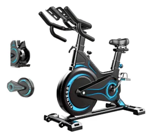 Bike Spinning Ergométrica Profissional Com Regulagem Cor Preto e Azul JustGoFit É Boa